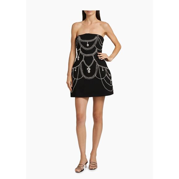 SIMKHAI Arta Embellished Strapless Minidress Size 6 - Picture 2 of 16